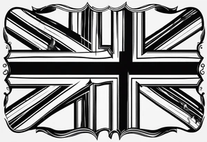 union jack key leaves tattoo idea