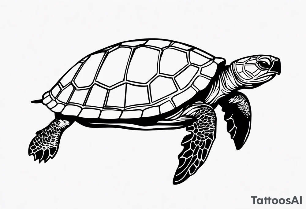 simple line turtle tattoo idea