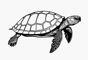 simple line turtle tattoo idea