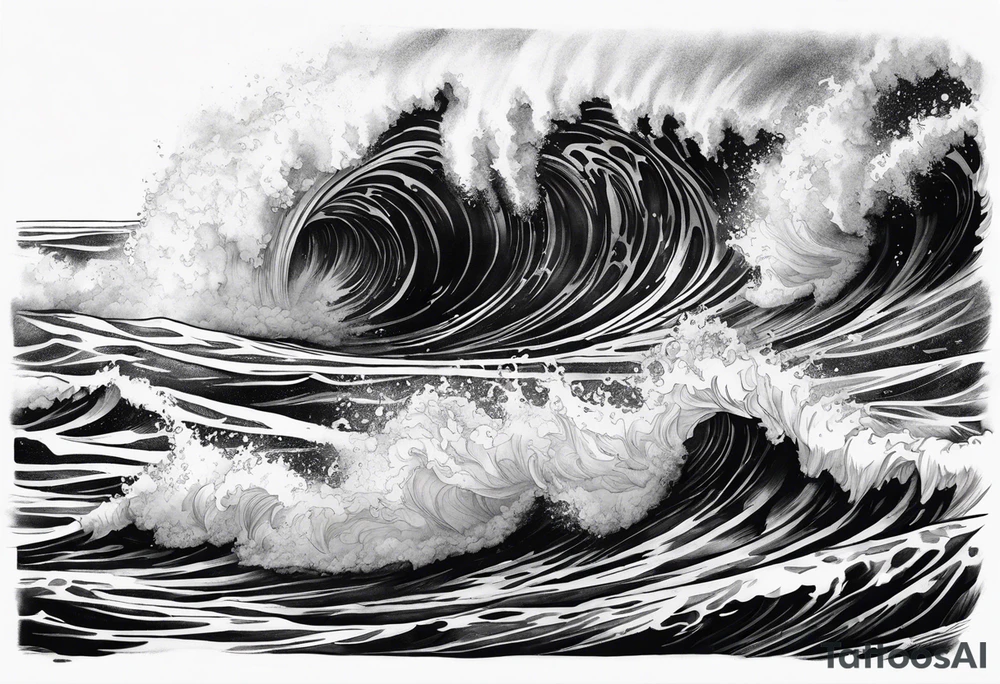 rough ocean tattoo idea