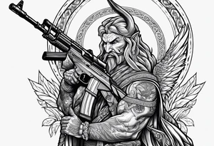 Satan and AK-47's tattoo idea