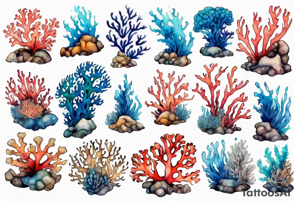 Corals revealed by a wave tattoo idea