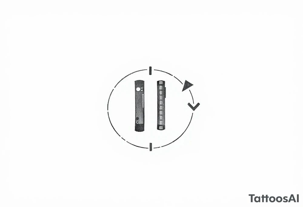 a play, a pause, a stop, and a rewind symbol in it tattoo idea