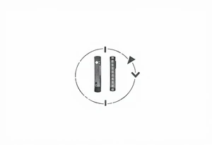 a play, a pause, a stop, and a rewind symbol in it tattoo idea