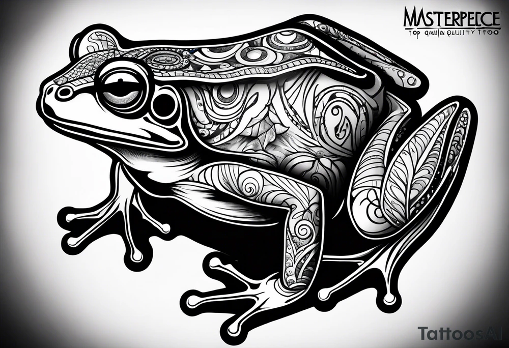 a psychedelic frog tattoo idea