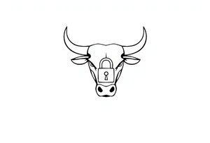 Bull symbol with lock symbol tattoo idea