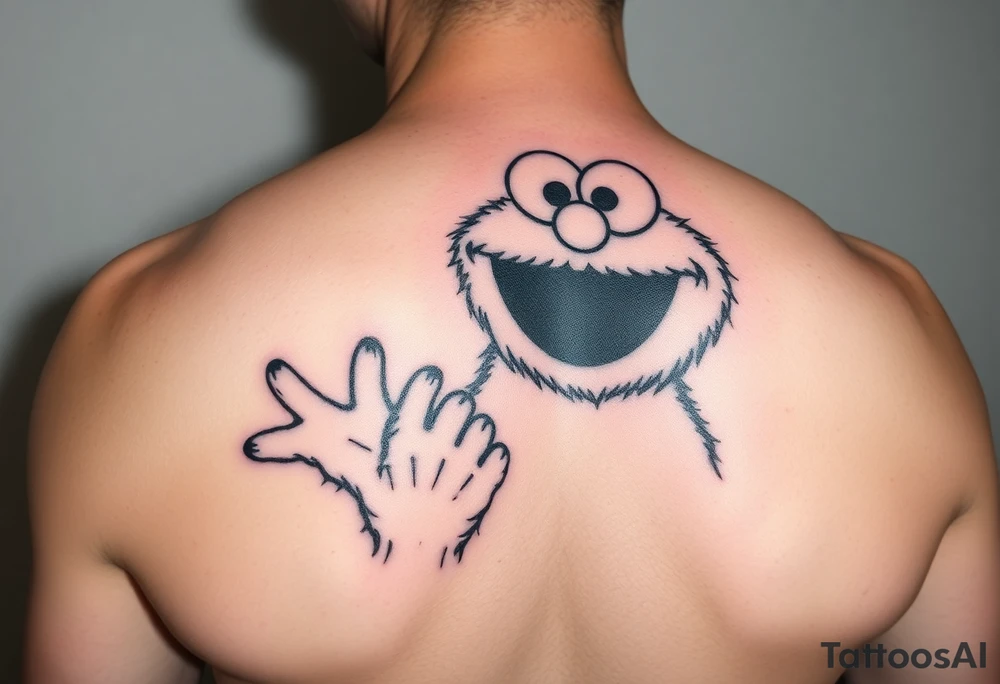 Cookie Monster with Oscar the grouch tattoo idea