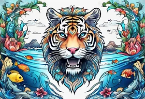 Animal cute , ocean tattoo idea