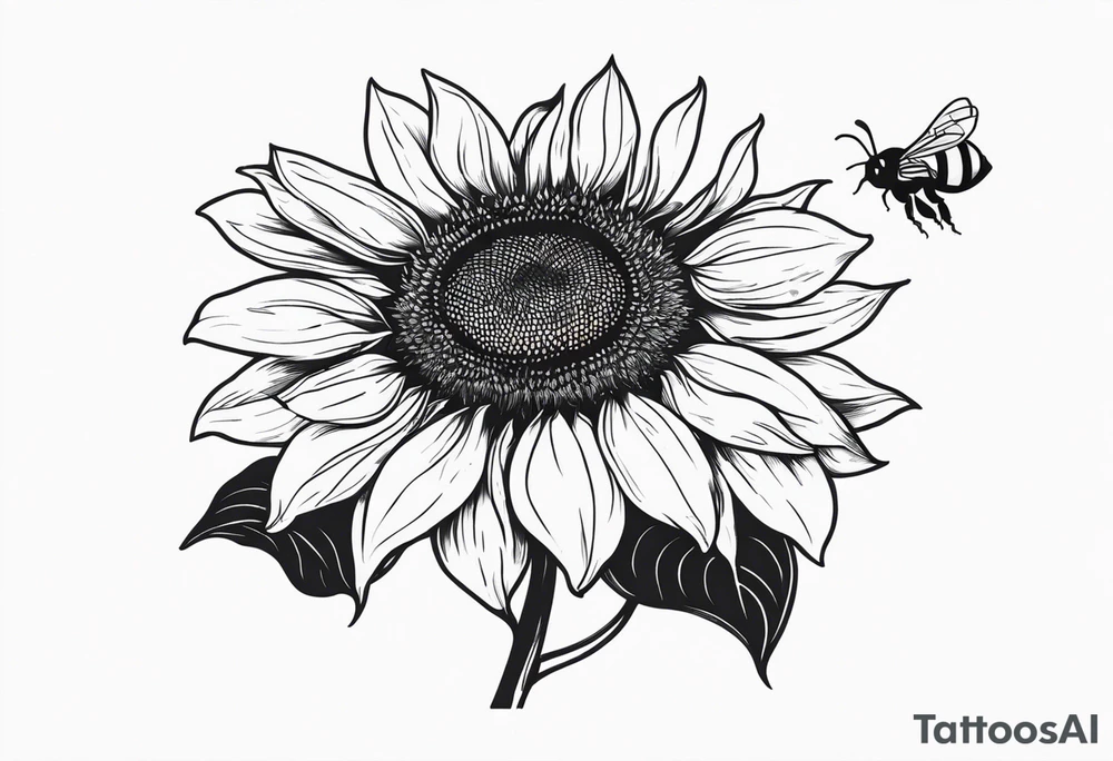 Sunflower and Bee tattoo idea