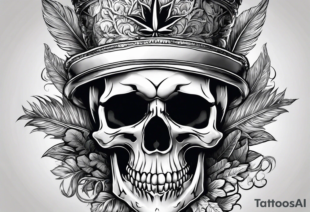 skull with a pot leaf tattoo idea