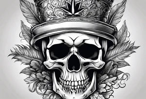 skull with a pot leaf tattoo idea