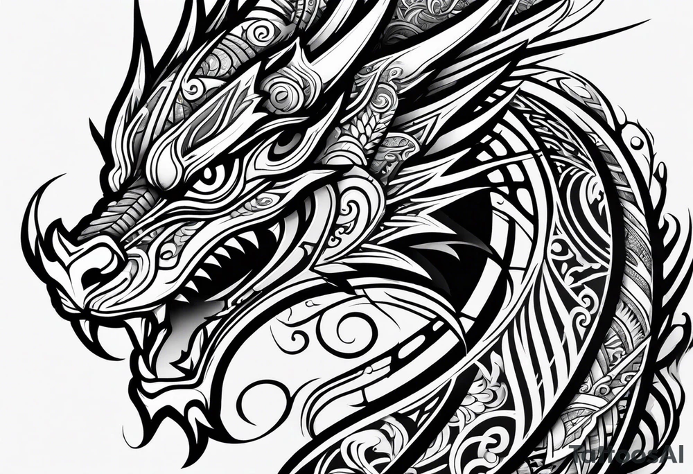 Māori dragon deltoid tattoo idea