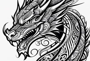 Māori dragon deltoid tattoo idea