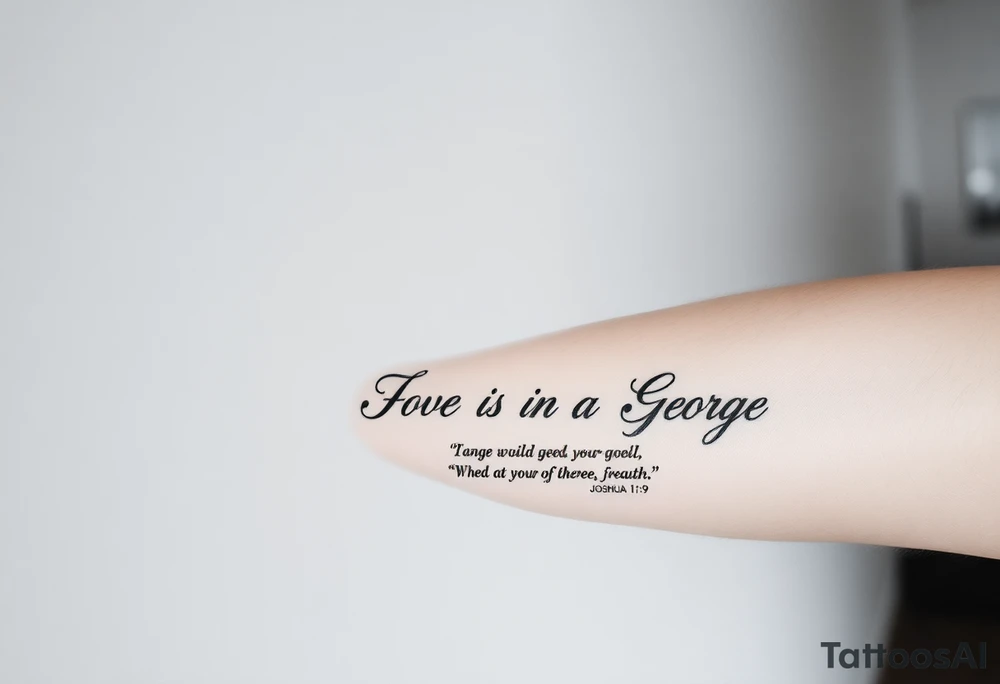 A full selves with my grandparents name Anne, Nora, George and add this bible verse Joshua 1:9: "Be strong and courageous. Do not be afraid; do not be discouraged, for the Lord your God will be with you wherever you go tattoo idea