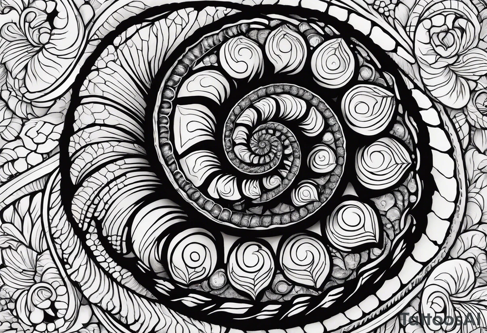 Ammonite fossil tattoo idea