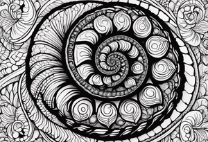 Ammonite fossil tattoo idea