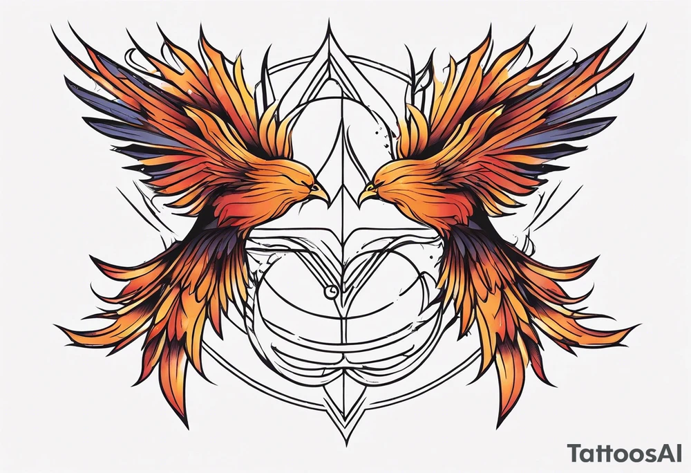 pen and pheonix tattoo idea
