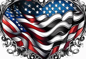 Make a tattoo an american flag that demonstrates the love and pride of my origins tattoo idea