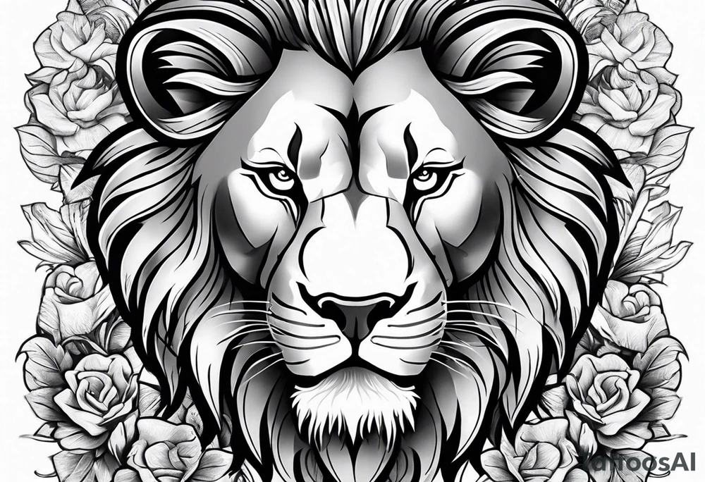 Lion and skull tattoo idea