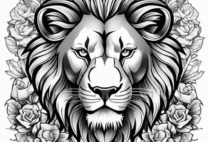 Lion and skull tattoo idea