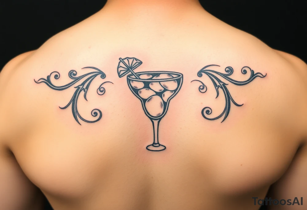 A small margarita tattoo from the song Bella by the red hot chilli peppers. The line in the song goes “margarita gonna be my master” tattoo idea