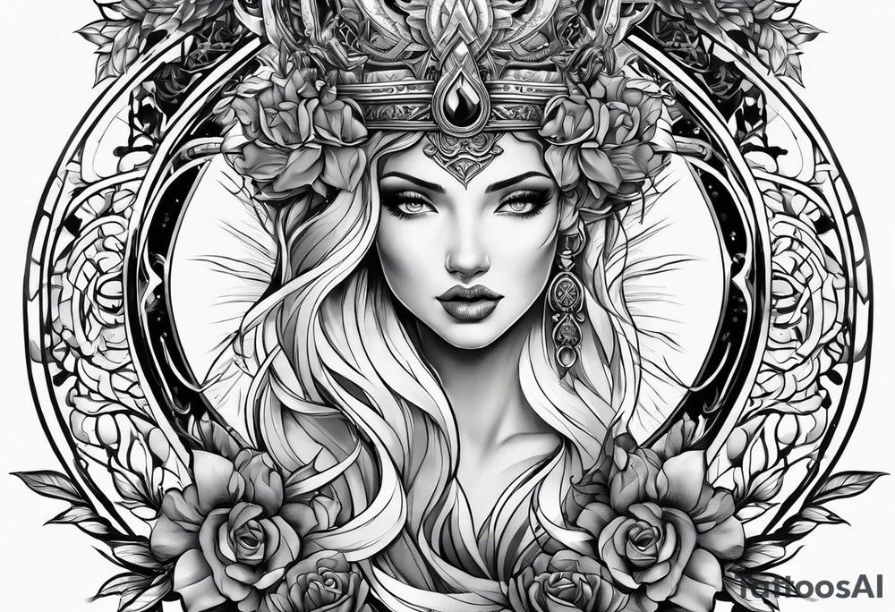 the goddess of vengeance tattoo idea