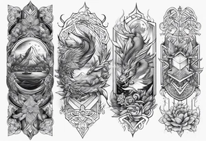 mandarin + norse mythology sleeve tattoo idea