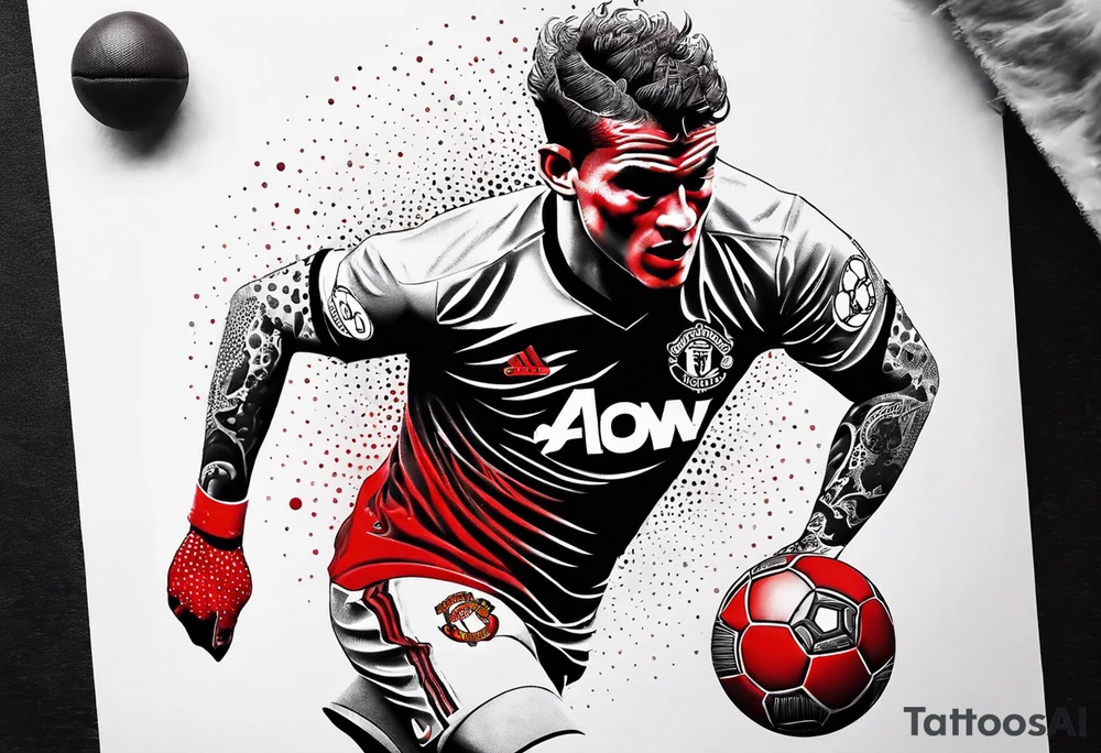 Manchester united 
Red Devil heading a 
football tattoo idea