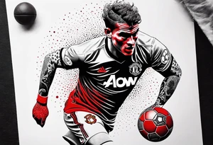 Manchester united 
Red Devil heading a 
football tattoo idea