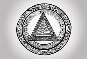 Valhalla  round shield axe
Valknut sword tattoo idea