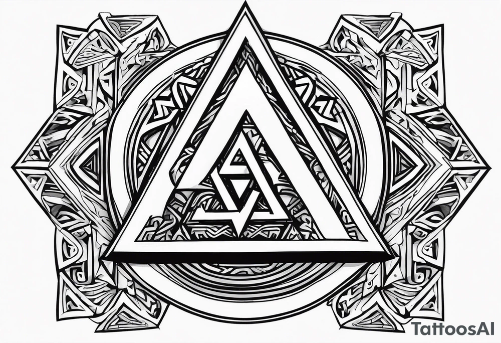 Valhalla
Sword shield valknut fire tattoo idea