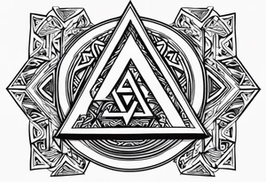Valhalla 
Sword shield valknut fire tattoo idea