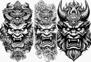 Japanese oni sleve tattoo idea