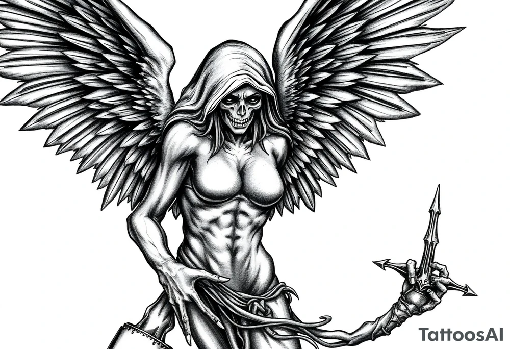 Hot sexy angel of death tattoo idea