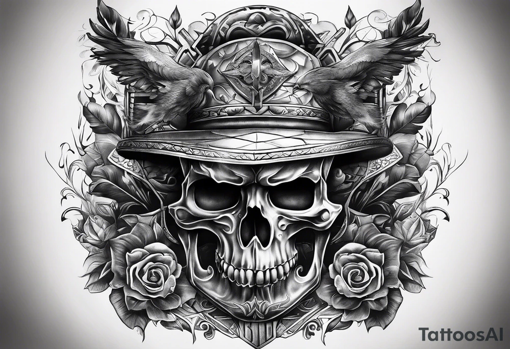 the letters tdm with smoke in the background tattoo idea