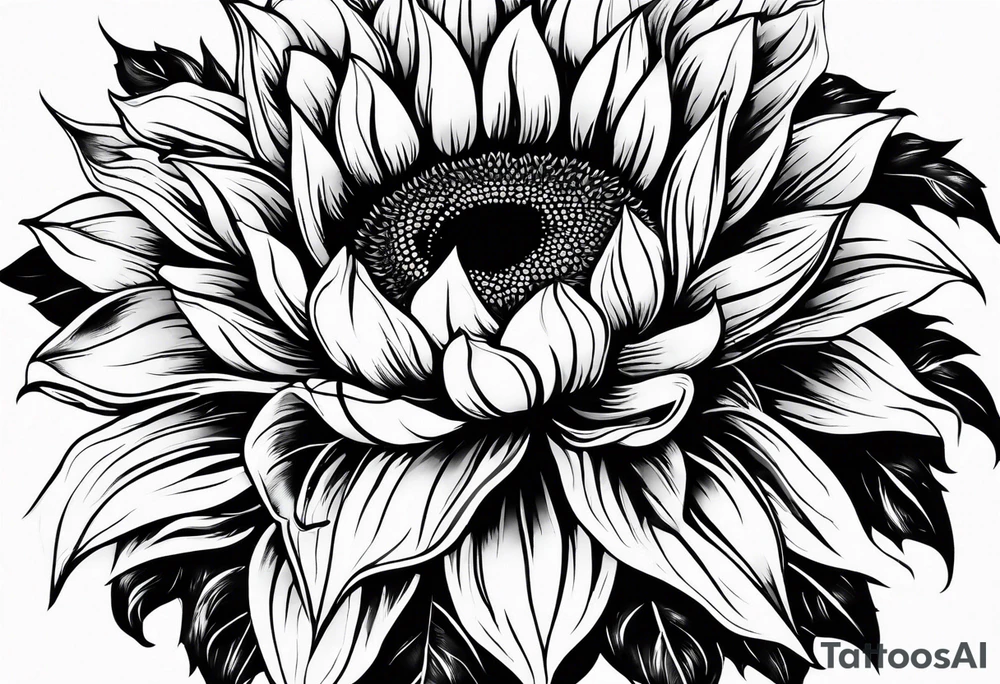 Flower fire an a sunflower tattoo idea
