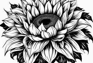 Flower fire an a sunflower tattoo idea