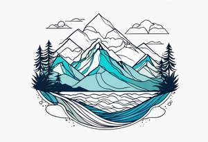 Mountains and ocean tattoo idea