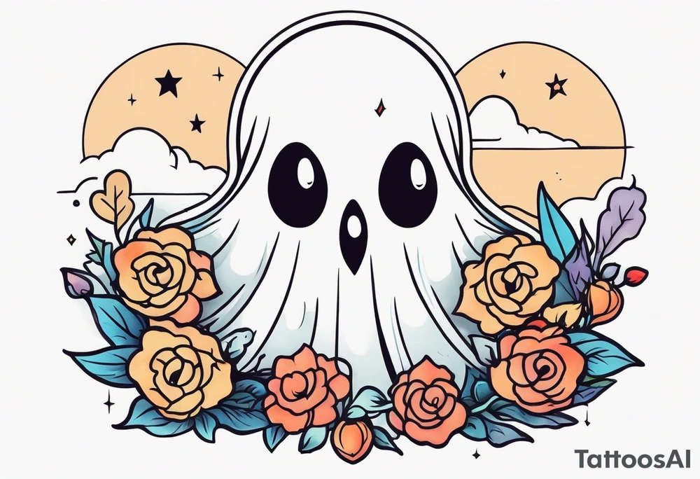 lovely ghost tattoo idea