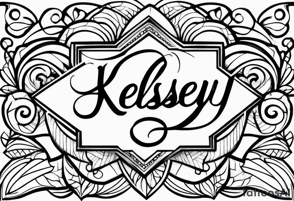 The name Kelsey in cursive tattoo idea