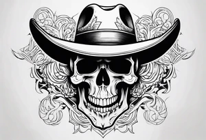 Screaming cowboy skull tattoo idea