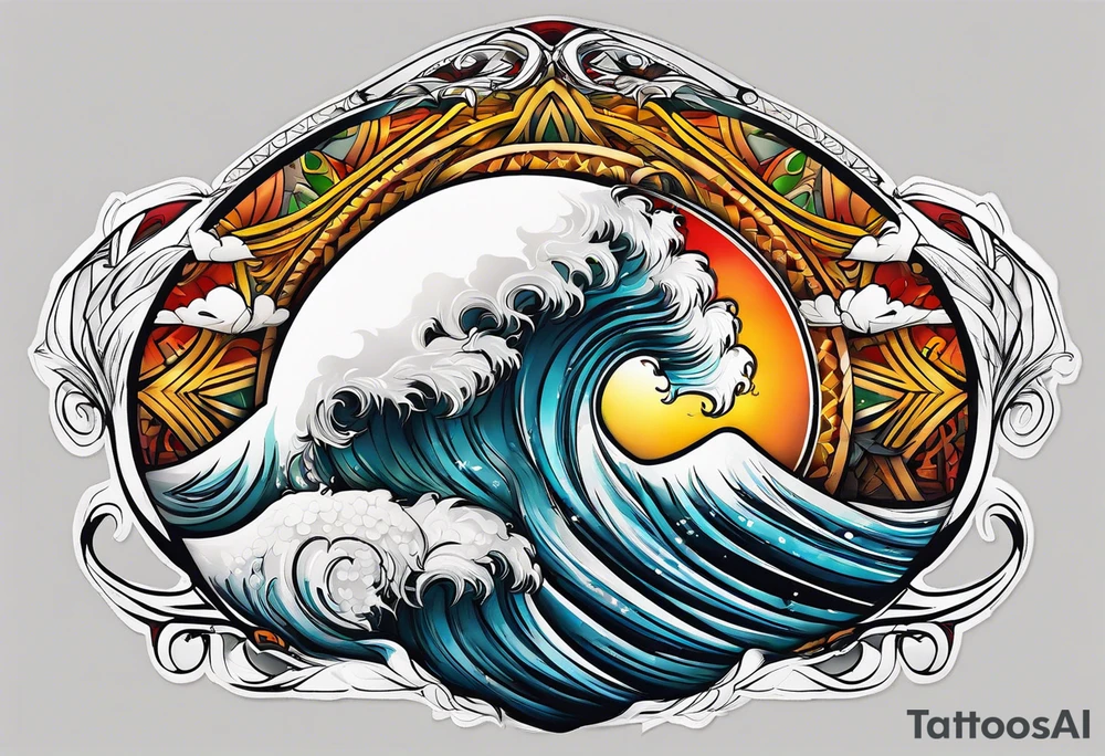 boat, sun, earth tattoo idea