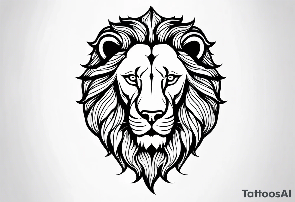 powerful majestic lion, close-up tattoo idea