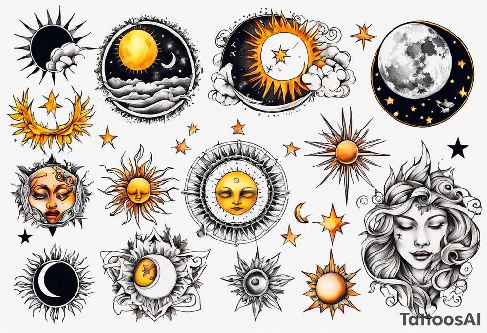sonne und mond tattoo idea