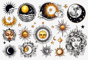 sonne und mond tattoo idea