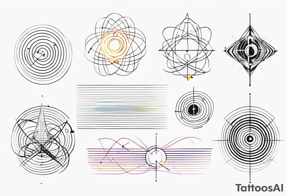 electromagnetic, diffraction phenomena, physics tattoo idea