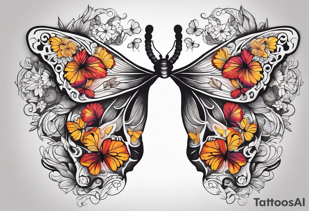 human lungs from butterflies tattoo idea