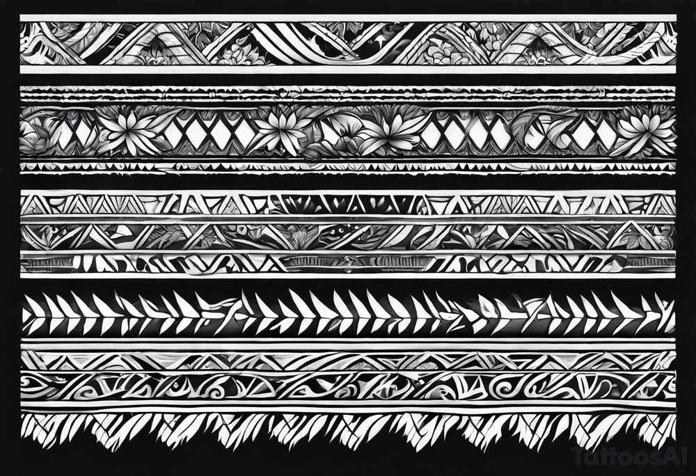 4" wide arm band in polynesian style with hawaii tattoo idea
