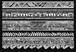 4" wide arm band in polynesian style with hawaii tattoo idea