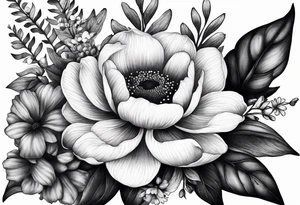 Birthflower bouquet tattoo with one July flower and two October flowers. tattoo idea